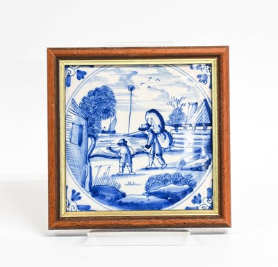 Lot 46 - Eighteen Delft Tiles, 18th century, painted in...