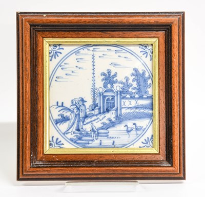 Lot 46 - Eighteen Delft Tiles, 18th century, painted in...