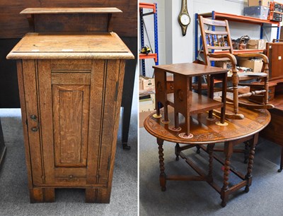 Lot 1177 - An Early 20th Century Oak Pot Cupboard, an oak...