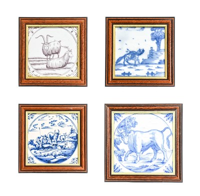 Lot 32 - A Delft Tile, 18th century, painted in blue...