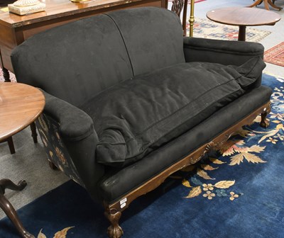 Lot 1290 - A Mahogany Framed Two-Seater Sofa, first half...