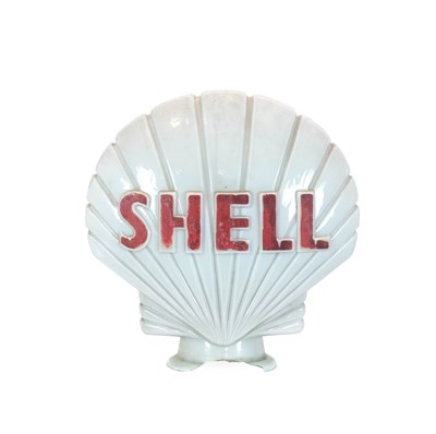 Lot 756 - SHELL: An Opaque Glass Petrol Pump Globe (neck...