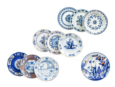 Lot 41 - A Liverpool Delft Plate, circa 1750, Kangxi...