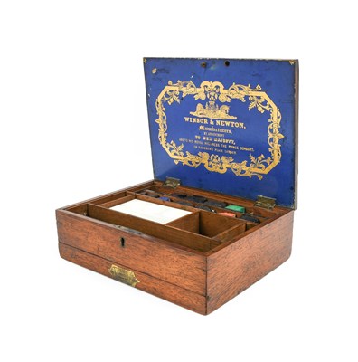 Lot 142 - A Winsor & Newton Mahogany Artist's Box, late...