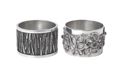 Lot 2159 - Two Differing Elizabeth II Silver Napkin-Rings