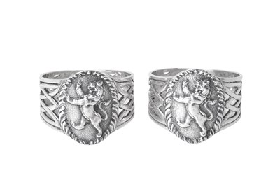 Lot 2154 - A Pair of George VI Scottish Silver Napkin-Rings