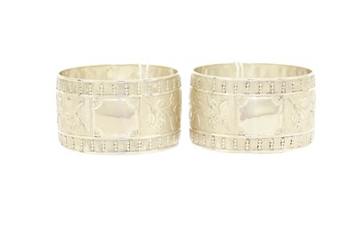 Lot 86 - A Pair of George VI Silver Napkin-Rings, by...