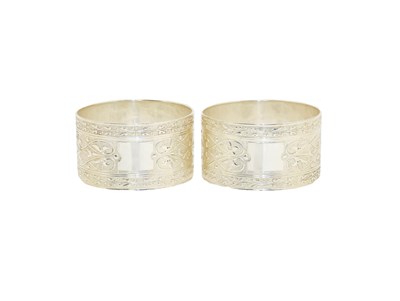 Lot 104 - A Pair of Elizabeth II Silver Napkin-Rings, by...