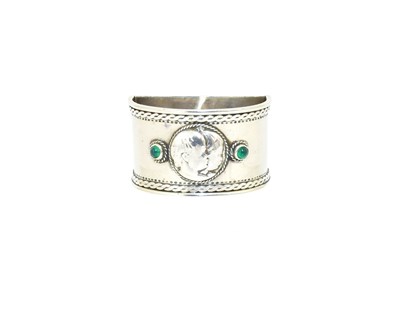 Lot 20 - An Edward VII Stone-Set Silver Napkin-Ring,...