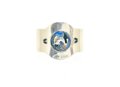 Lot 18 - An Edward VII Silver and Enamel Napkin-Ring,...