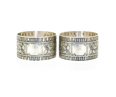 Lot 83 - A Pair of George VI Silver Napkin-Rings, by...