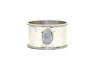 Lot 25 - A George V Silver and Stone-Set Napkin-Ring,...