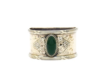 Lot 34 - A George V Silver and Stone-Set Napkin-Ring,...