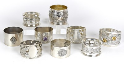 Lot 67 - A Collection of Assorted Silver Napkin-Rings,...