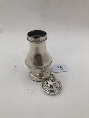 Lot 14 - A George II Silver Pepperette, by James Gamon,...