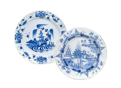 Lot 42 - A Liverpool Delft Charger, circa 1760, painted...