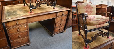 Lot 1189 - A Victorian Leather Inset Mahogany Desk, 153cm...