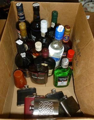 Lot 1067 - Eight bottles of white port, rum, Hennessy cognac, port etc, also five half bottles including...