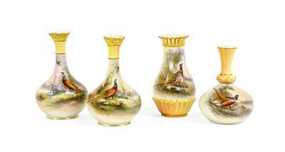 Lot 65 - A Pair of Royal Worcester Porcelain Vases,...