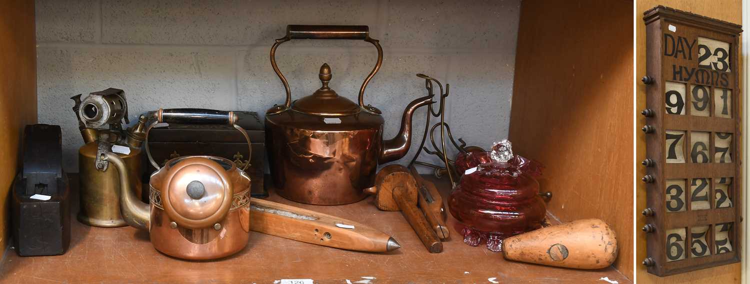 Lot 126 - A Coromandel Tea Caddy, cranberry glass,...