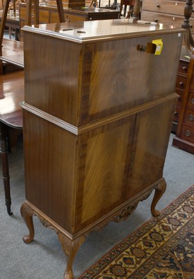 Lot 1230 - A Reproduction Crossbanded Mahogany Cocktail...