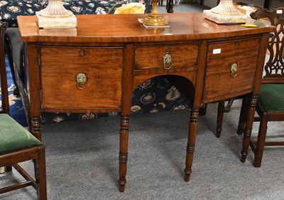 Lot 1292 - A Georgian Bow Front Mahogany Sideboard, 137cm...