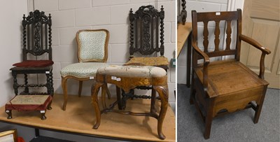 Lot 1301 - A 19th Century Marquetry-Inlaid Walnut Chair...