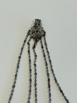 Lot 2139 - Late 19th Century Cut Steel Chatelaine, with a...