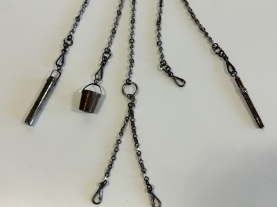 Lot 2139 - Late 19th Century Cut Steel Chatelaine, with a...
