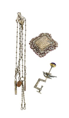 Lot 2139 - Late 19th Century Cut Steel Chatelaine, with a...