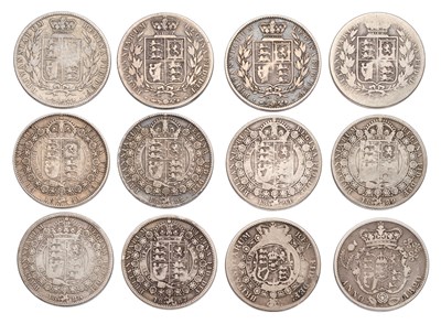 Lot 44 - 12x UK Halfcrowns, including a full run of...