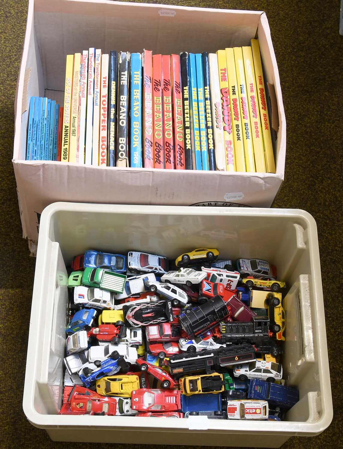 Lot 157 - A Box of Play Worn Matchbox Cars, and a box of...
