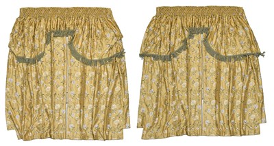 Lot 254 - Two Pairs of Decorative Silk Curtains with...