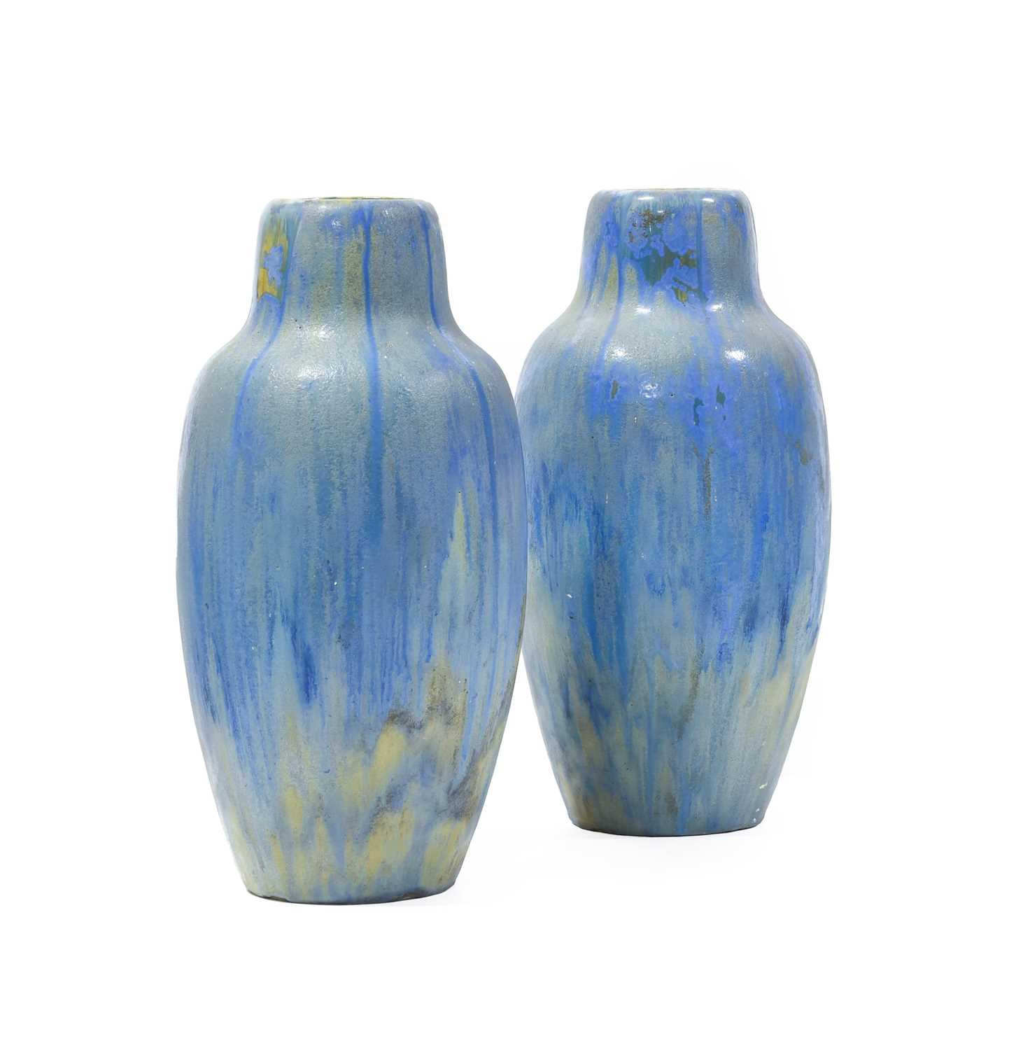 Lot 325 - A Pair of French Art Deco Pierrefonds Vases,...