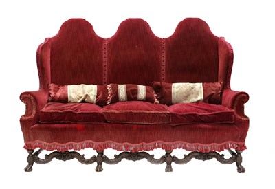 Lot 317 - A William & Mary-Style Three-Seater Wing-Back...