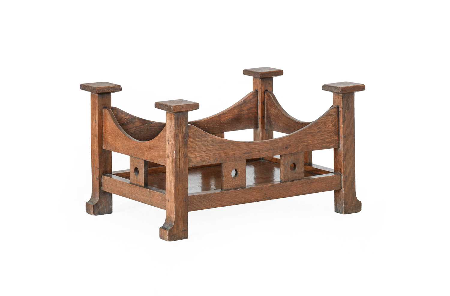 Lot 359 - An Arts & Crafts Oak Foot Stool Frame, with
