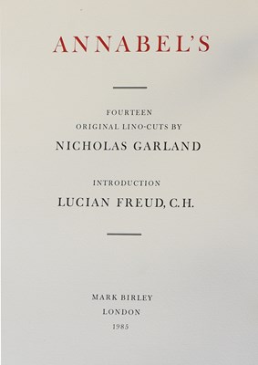 Lot 124 - Garland (Nicholas). Annabel's. London: Mark...