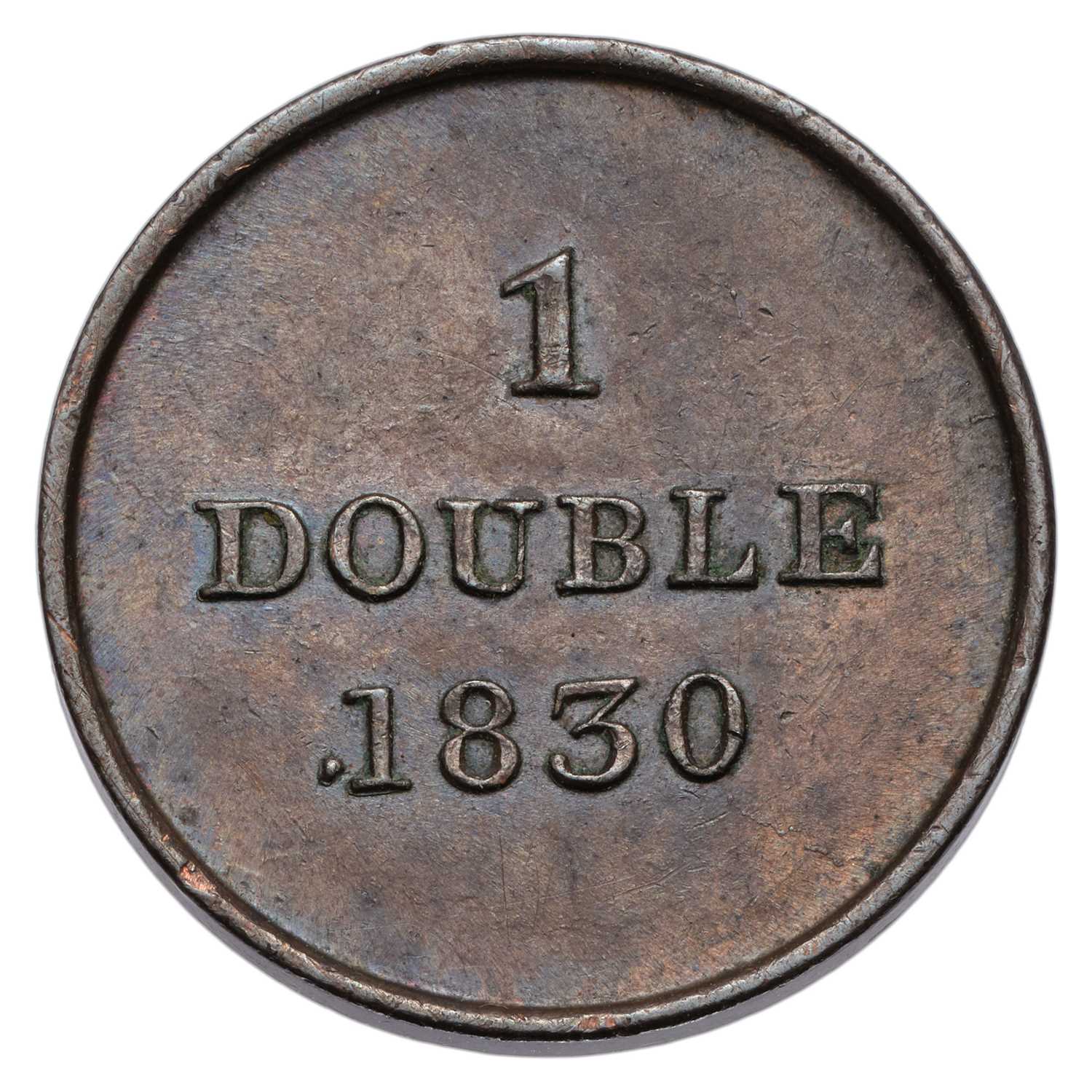 Lot 63 - Guernsey, Double 1830, with stop before date...