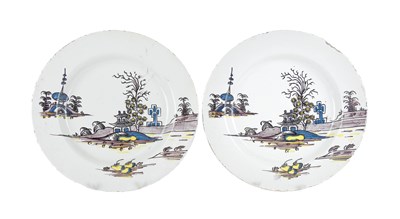 Lot 208 - A Pair of English Delft Plates, possibly...