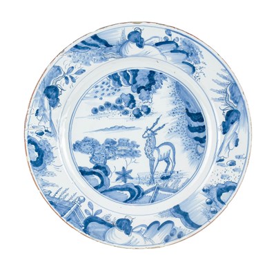 Lot 212 - An English Delft Charger, probably Bristol,...