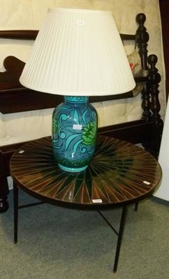 Lot 1108 - Heals tile top table and lamp