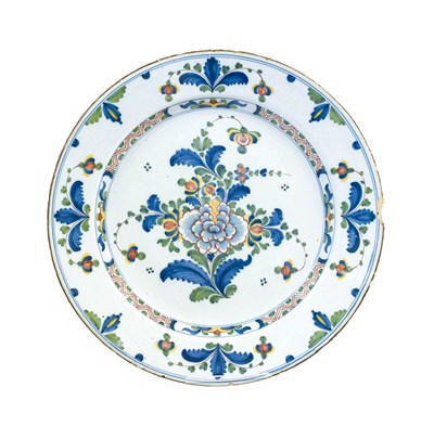 Lot 215 - A London Delft Charger, Lambeth High Street,...