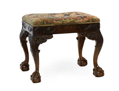 Lot 324 - A George II-Style Carved Mahogany Stool, 19th...