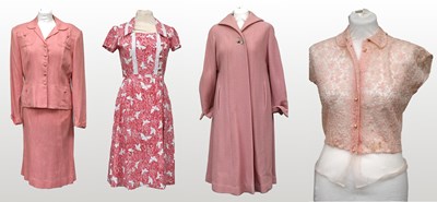 Lot 2211 - Circa 1950s Costume comprising a pink cotton...