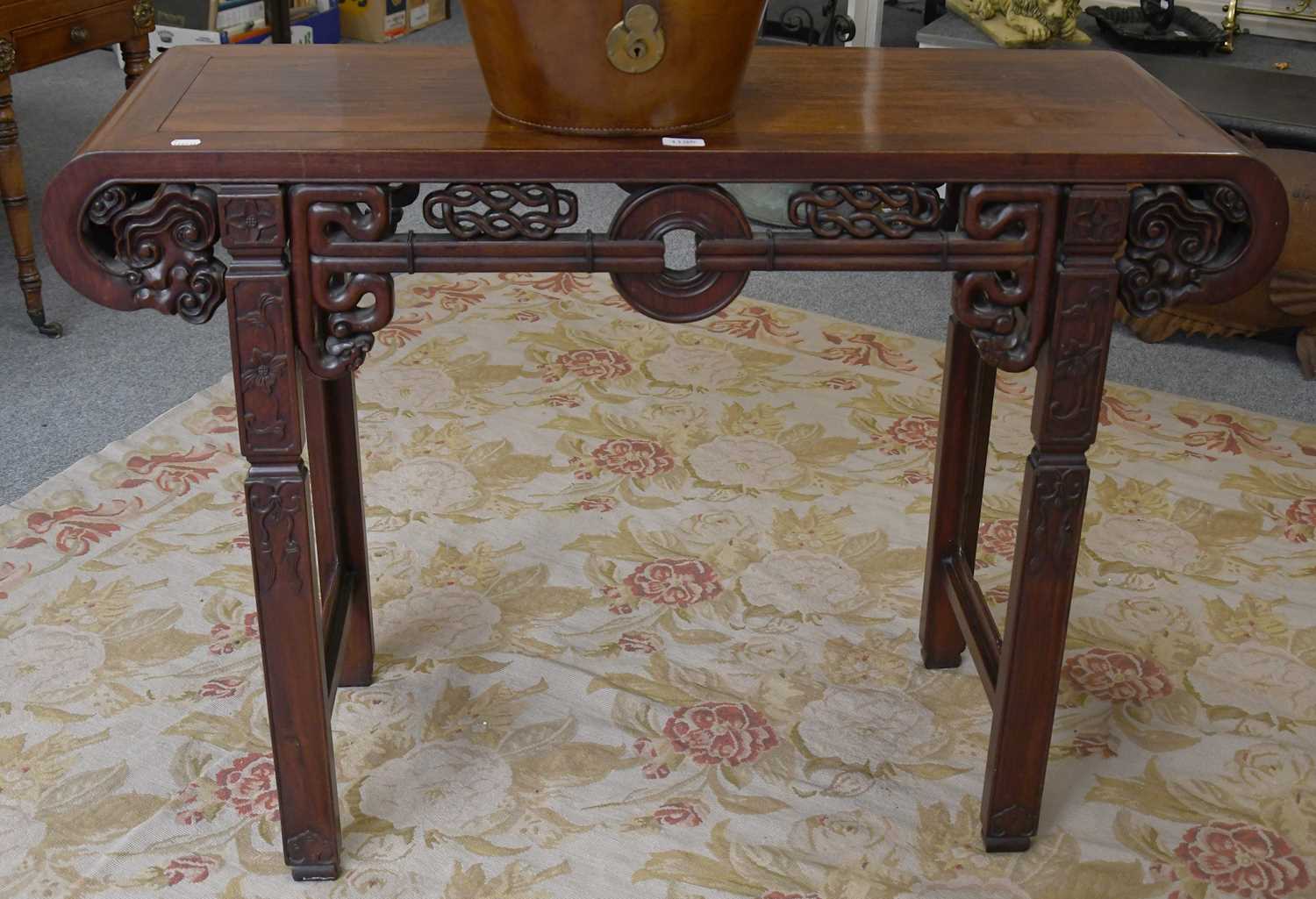 Lot 1195 - A Carved Hardwood Chinese Alter Table, 117cm...