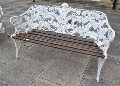 Lot 1125 - A Coalbrookdale stye alloy garden bench