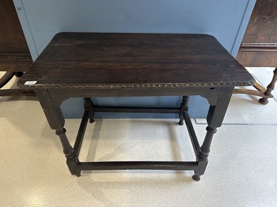 Lot 834 - A Late 17th Century Joined Oak Side Table,...