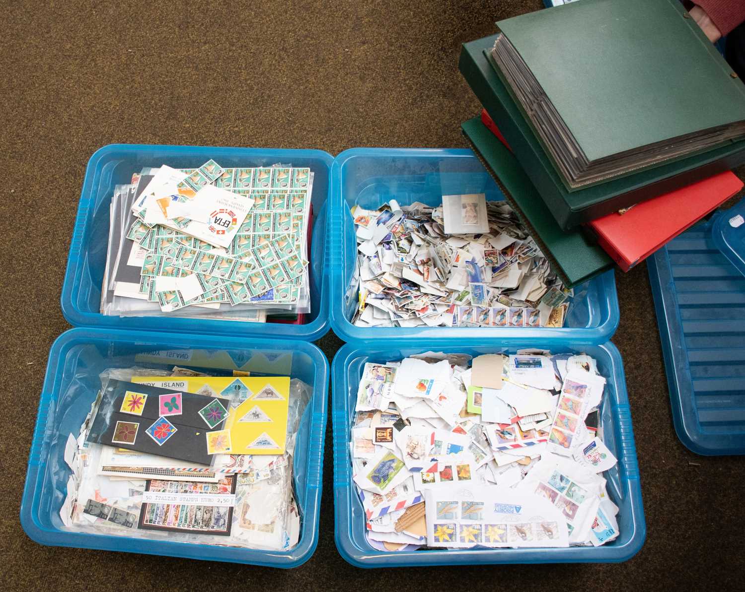Lot 207 - Stamp Accumulation in Four Containers, 1000s...