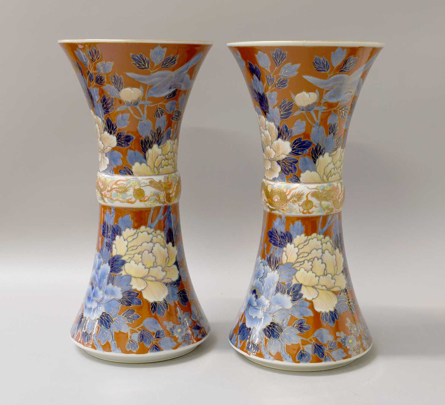 Lot 162 - A Pair of Japanese Fukagawa Seiji Gu-Shaped...