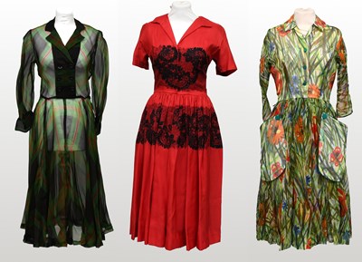 Lot 2206 - Circa 1950s Dresses comprising an Anne Fogarty...